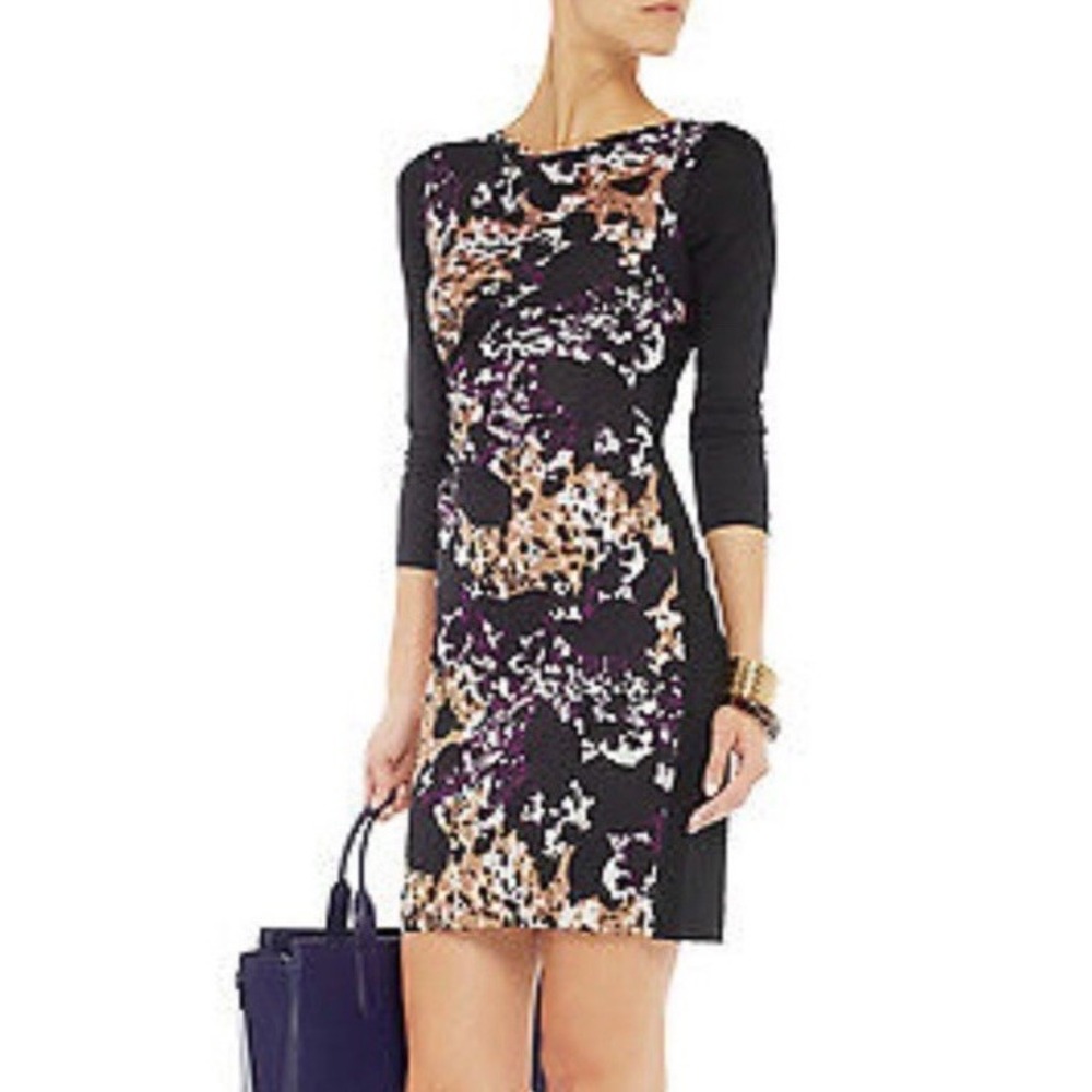 Diane Von Furstenberg KIRBY Silk Jersey Ruched Dress Cheetah Splash Sz 10